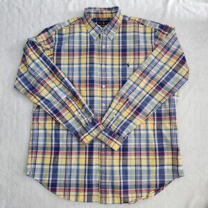 RALPH LAUREN Men's Classic Fit Long Sleeve Plaid Check Shirt‎ XL Multicolor